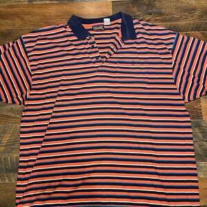 VTG 90s Spalding Golf Men's Size 2X Retro Striped Vaporwave Sports Polo Shirt